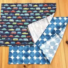 ハンドメイド ランチマット 2枚セット 45×35 車柄　ドット柄