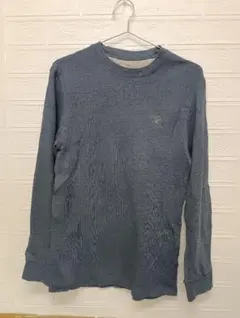 ビバリーヒルズポロクラブ ワッフル ロンT 刺繍ロゴ ブルー 杢グレー M