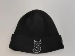 美品　Supreme　New Era　S Logoツノ　Beanie　ブラック