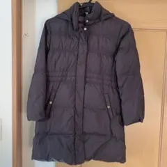 ダークブラウン フード付き中綿コート