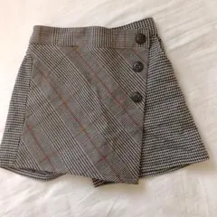 グローバルワークのグレー チェック柄 キュロットスカート S