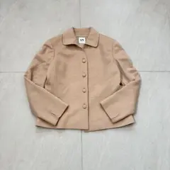 カシミヤ100% ショートジャケット コート ベージュ 上質 上品 フェミニンのサムネイル