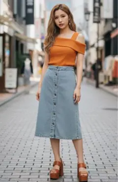 CECIL Mc BEE ワンショルダートップス