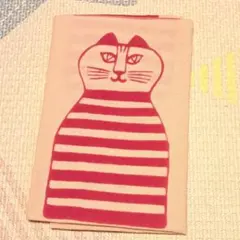 リサラーソン　猫のイラスト かまわぬ　手ぬぐい ピンク　ストライプ　てぬぐいのサムネイル