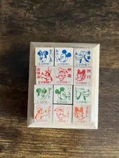 レトロ　ディズニーキャラクター スタンプ12個 セット