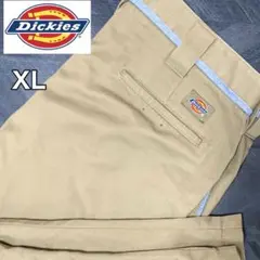 【良品】ディッキーズ クロップド ワークパンツ ベージュ XL パイピング 水色