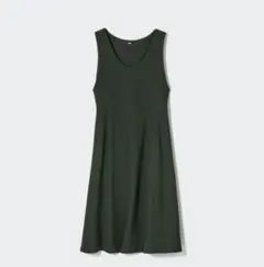 ブラッシュドジャージージャンパースカート　ダークグリーン