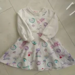 メゾピアノ くま・うさぎフォト柄 ドッキングワンピース 100cm ゆめかわいい