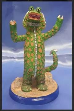 当時もの】マルサン ソフビ バンデル星人 青紺 割れあり キャプテン