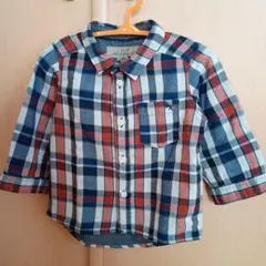 H&M エイチアンドエム チェック柄長袖シャツ 74