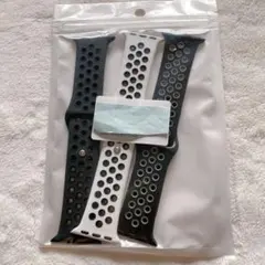 apple watch バンド スポーツバンド 柔らかい 白 黒色 3本セット