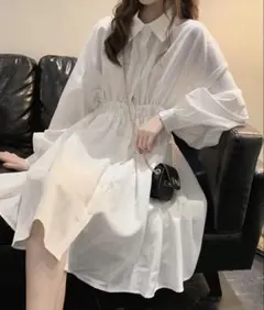 ウエストマークシャツワンピース