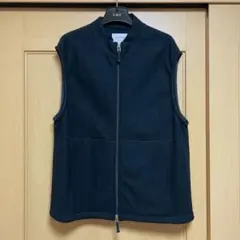still by hand ウールナイロンジップアップベスト