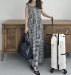 スナイデル　web限定　バックデザインワンピース　ギンガムチェック　S