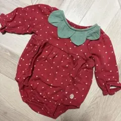 いちごロンパース 70cm 赤