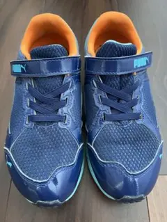 【中古】子供用 PUMA ネイビー オレンジ スニーカー20cm