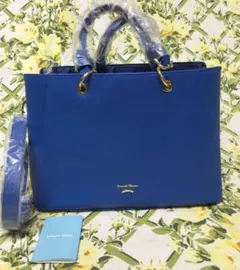 サマンサタバサ ルイーザ L 新品 未使用 ブルー　通勤バッグ
