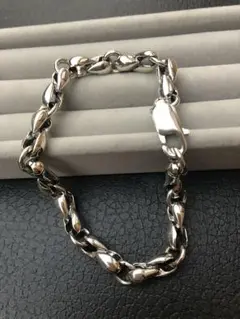 シルバー 925 涙型 チェーン ブレスレット 刻印 ギフト 22cm 新品