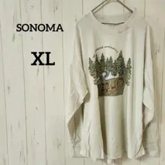 【ダメージあり！！】SONOMA【XL】白自然風景　ルームウェア