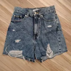 WEGO ダメージデニムショートパンツ XS