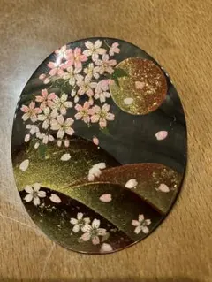 ブローチ　ペンダントトップ　Rei近代蒔絵 桜