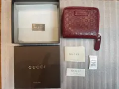 GUCCI グッチ マイクロシマ コンパクトジップ 財布 レザー ブラック