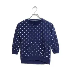 ユニクロ キッズ トレーナー 120 紺色 ドット柄 長袖 秋冬 部屋着 外出用
