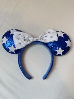 カチューシャ 青色 スパンコール