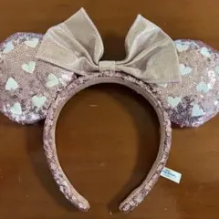 ミニーマウス カチューシャ ピンク スパンコール ハート ディズニーランド