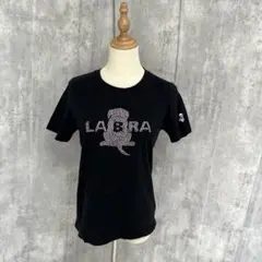 LABRA POP ストーン　キラキラ　ドッグ　犬　シンプル　Tシャツ