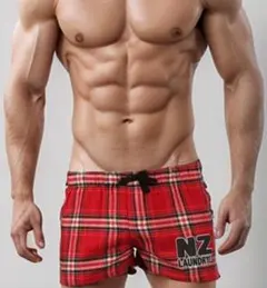 aussieBum ネルチェックウォッシュショートパンツ レッドS(日本M相当)