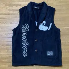 NÖRAKURÖ フリースベスト 黒 昭和レトロ
