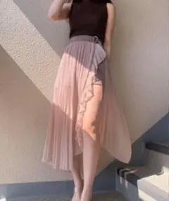 SNIDEL プリーツアシメスカショーパン