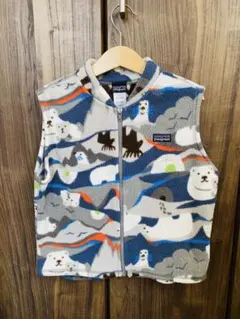 patagonia フリースベスト 5T 動物柄