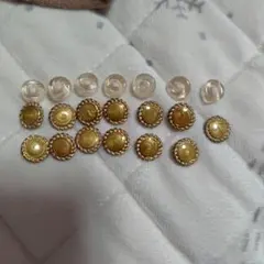 金色と透明の装飾ボタン 20個セット