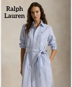 極美品　ラルフローレン　ストライプ　コットン オックスフォード　ワンピース