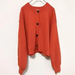✨️ビタミンカラー✨️オレンジ ニットカーディガン 【M】 ジーユー 差し色