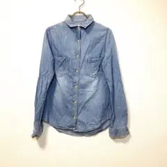 ✨良品✨ ダズリン 【F】デニムシャツ シンプル 綿 ウォッシュ加工 美ラインのサムネイル