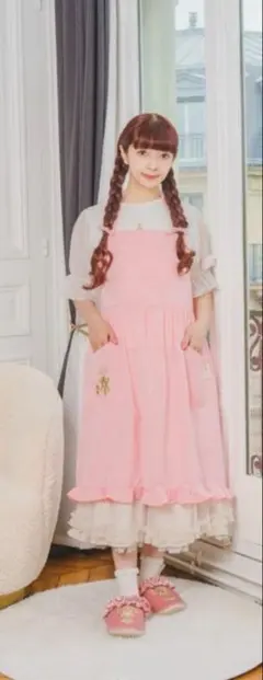 m petit by misako マロンクリーム ワンピース エプロンセット マロン