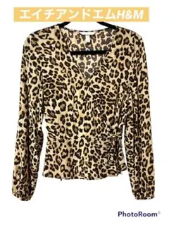 エイチアンドエムH&M ペプラムブラウスヒョウ柄