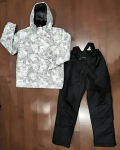 子ども用スキーウェア グレー迷彩 160