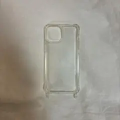 iPhone13mini ケース　リング型ストラップホール付き　クリア