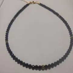 ブルーゴールドストーンチョーカーネックレス