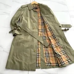 バーバリーズ トレンチコート 白タグ ベージュ ノバチェック ベルト M