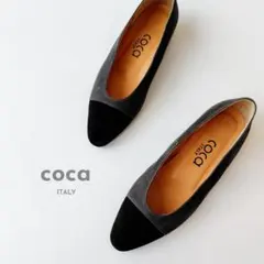 coca 22.5-23 フラットシューズ ベロア ローヒール パンプス