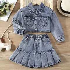 美品⭐️SHEIN デニム　ジャケット　スカート　セット　セットアップ　7Y