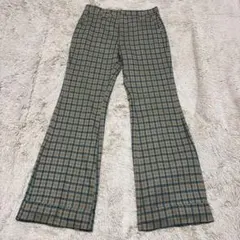 MUSTANG KNITS チェック柄フレアパンツ