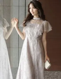 Apuweiser-riche チュール刺繍ラッフルドレス