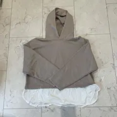 GU ベージュ フード付きパーカー