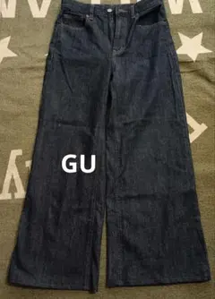 GU ワイドパンツ デニム インディゴ Mサイズのサムネイル